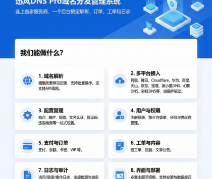 迅风DNS Pro二级域名分发V2.3.3系统源码