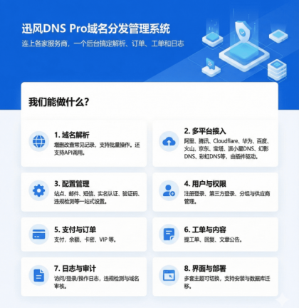 迅风DNS Pro二级域名分发V2.3.3系统源码